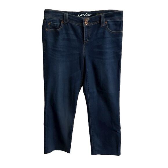 INC Jeans Women's 6 Crop Straight Leg Curvy Fit Mid Rise Double Button - Picture 1 of 10